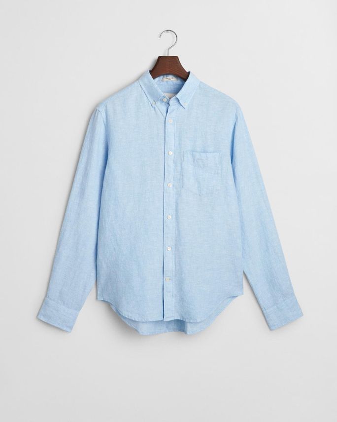 Gant Reg Linen Skjorte - Fantastisk tilbud!