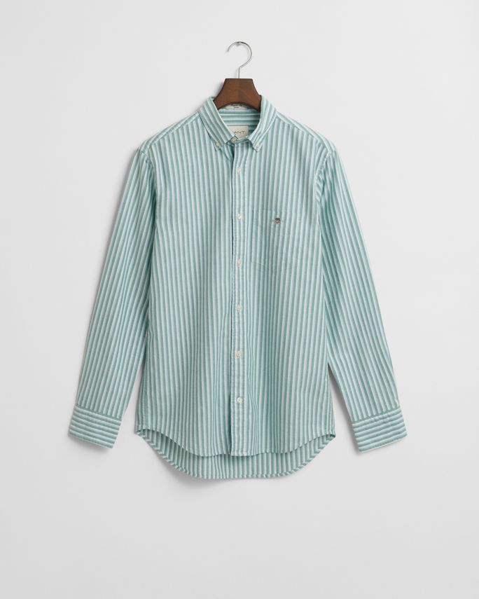 Gant Reg Classic Oxford Stribet Skjorte på Tilbud