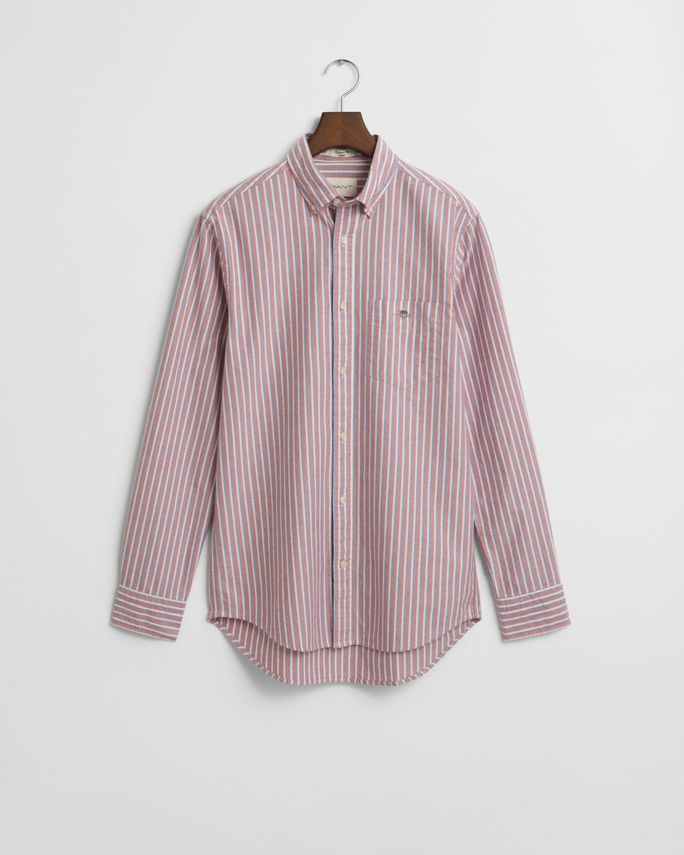 Gant Reg Classic Oxford Stribet Skjorte på Tilbud
