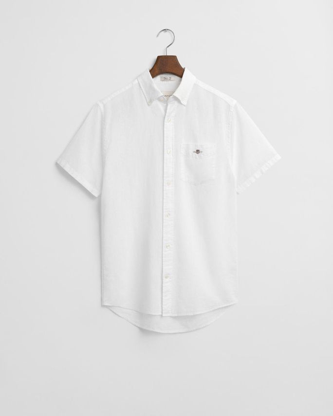 Reg Cotton Linen Ss Shirt fra Gant