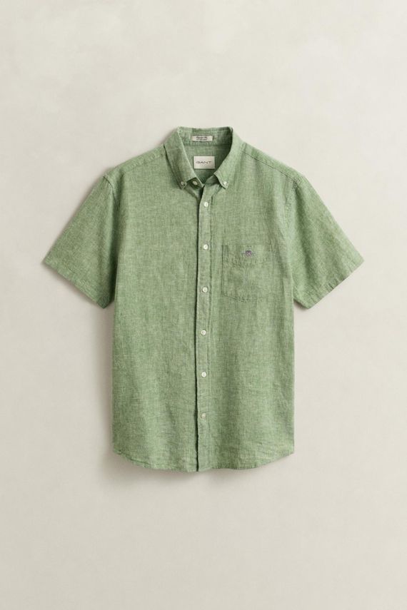 Reg Cotton Linen Ss Shirt fra Gant