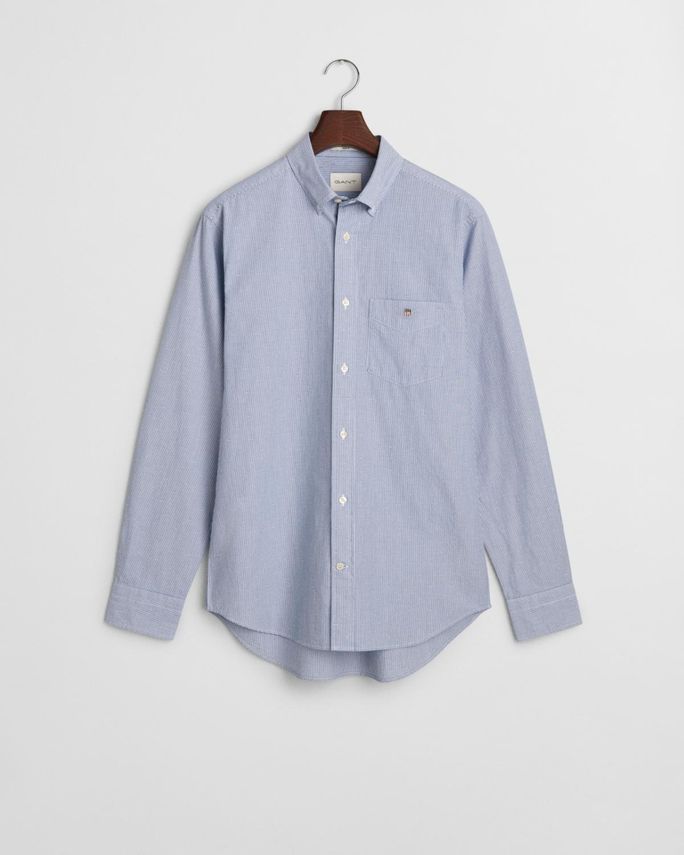 Reg Dobby Dot Stripe Shirt fra Gant