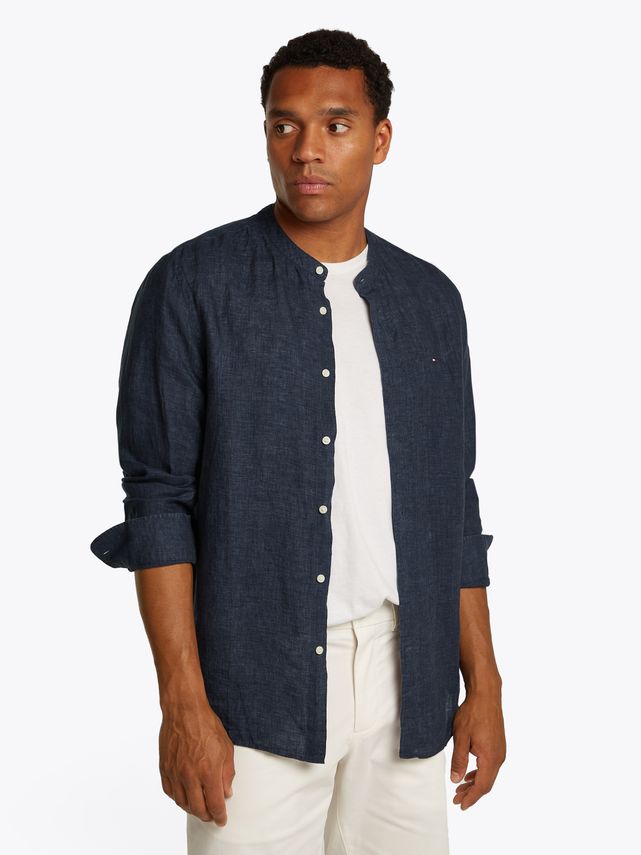 Pigmentfarvet Mao Krave Skjorte fra Tommy Hilfiger