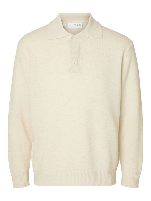 Slhreuben Ls Knit Relaxed Polo fra Selected