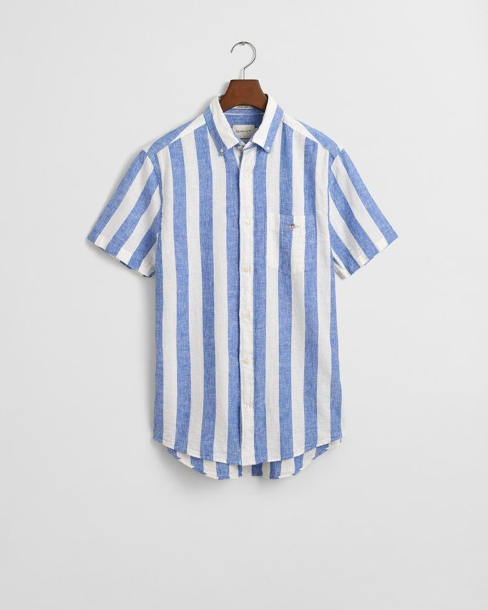 Reg Cotton Linen Stripe Ss Shirt fra Gant