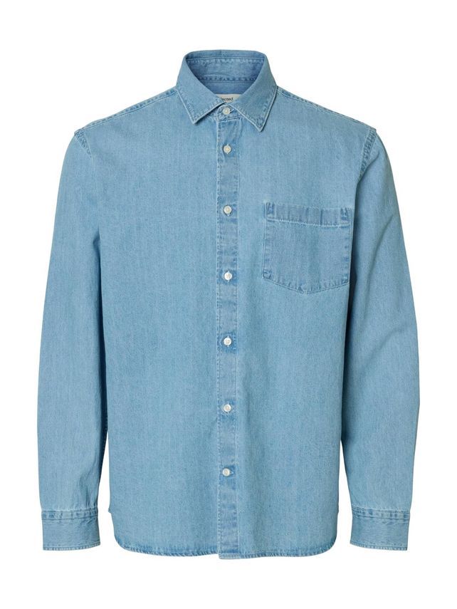 Slhregcarlo Denim Ls Shirt Noos fra Selected