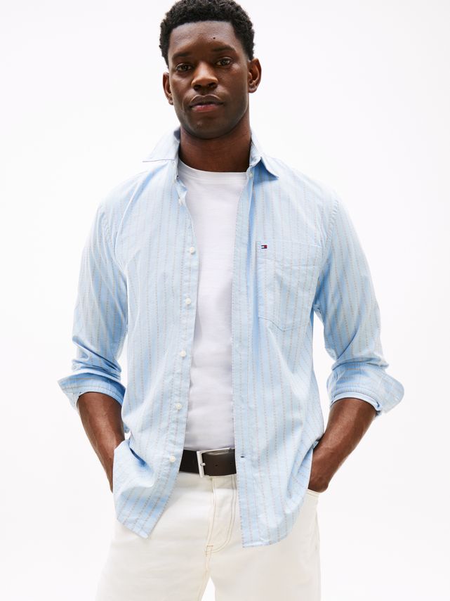 Tommy Hilfiger Oxford Stribet Skjorte – Fantastisk Tilbud!