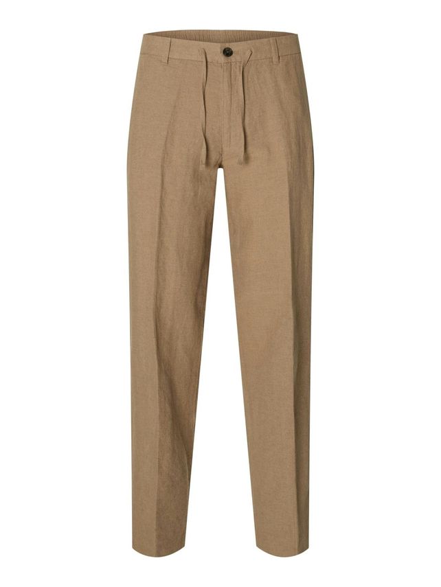 Slh196 Straight Leroy Linen Bld Pnt fra Selected