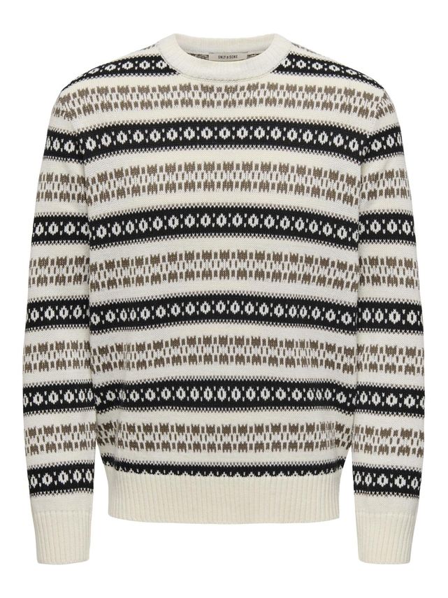 Onsfame Rlx Ls Nordic Crew Knit fra Only & Sons