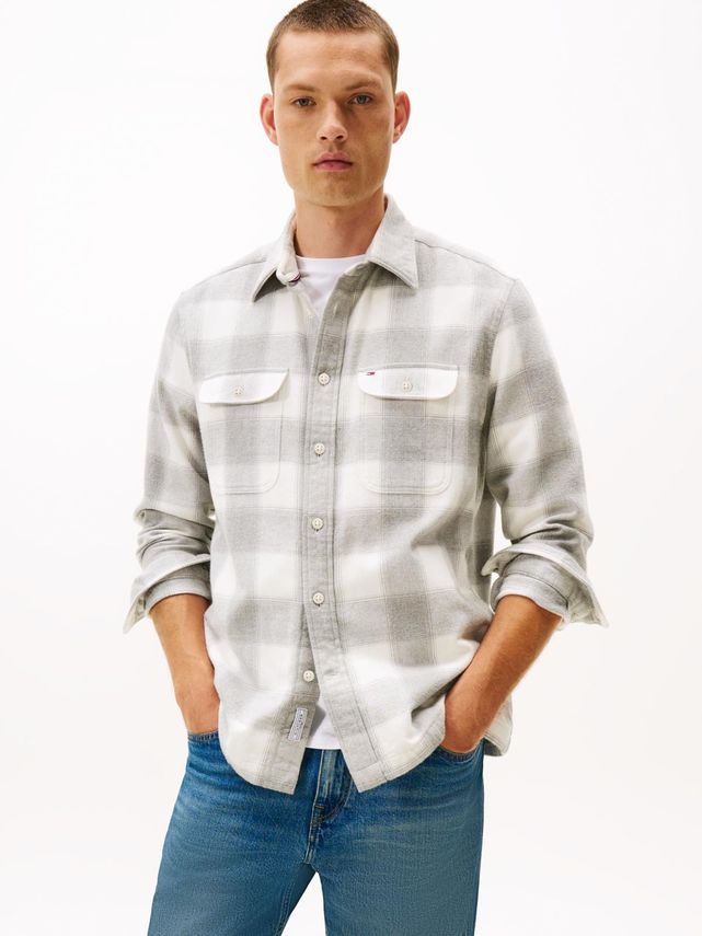 Flannel Check Shirt Jacket fra Tommy Hilfiger