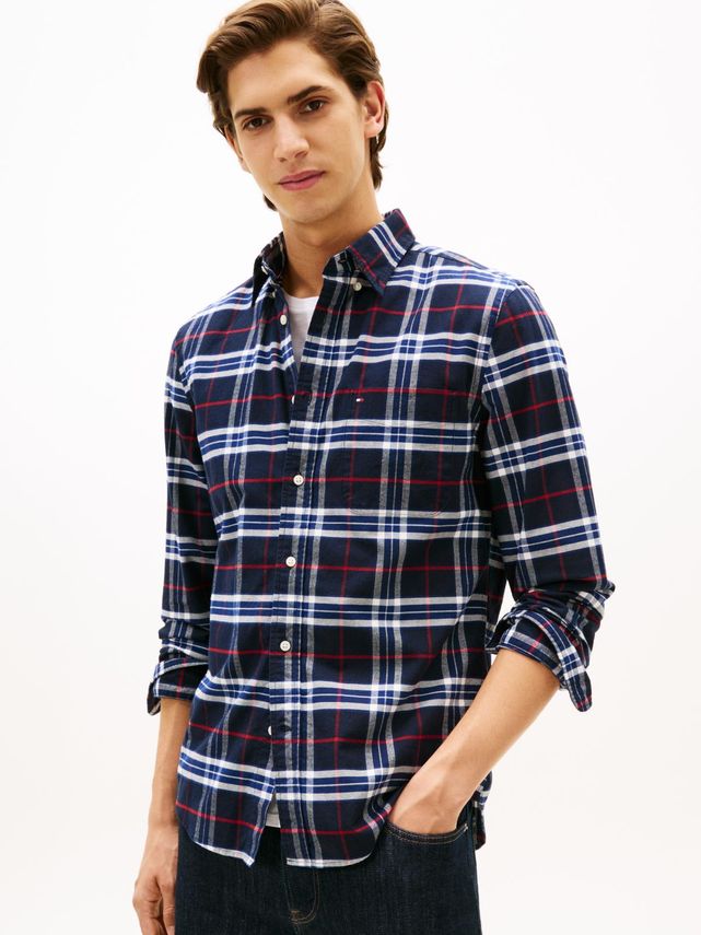 Brushed Oxford Check Rf Shirt fra Tommy Hilfiger