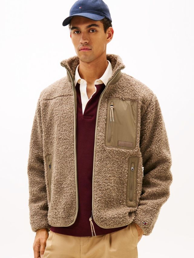 Teddy Fleece Zip Through fra Tommy Hilfiger
