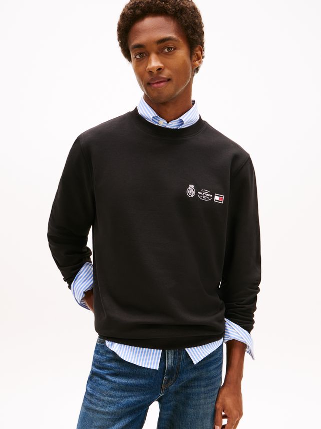 Small Crest Outline Crew Neck fra Tommy Hilfiger