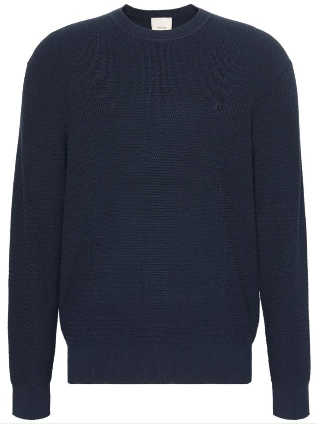 Ls Texture Cttn Crewnk Sweater 1 fra Calvin Klein