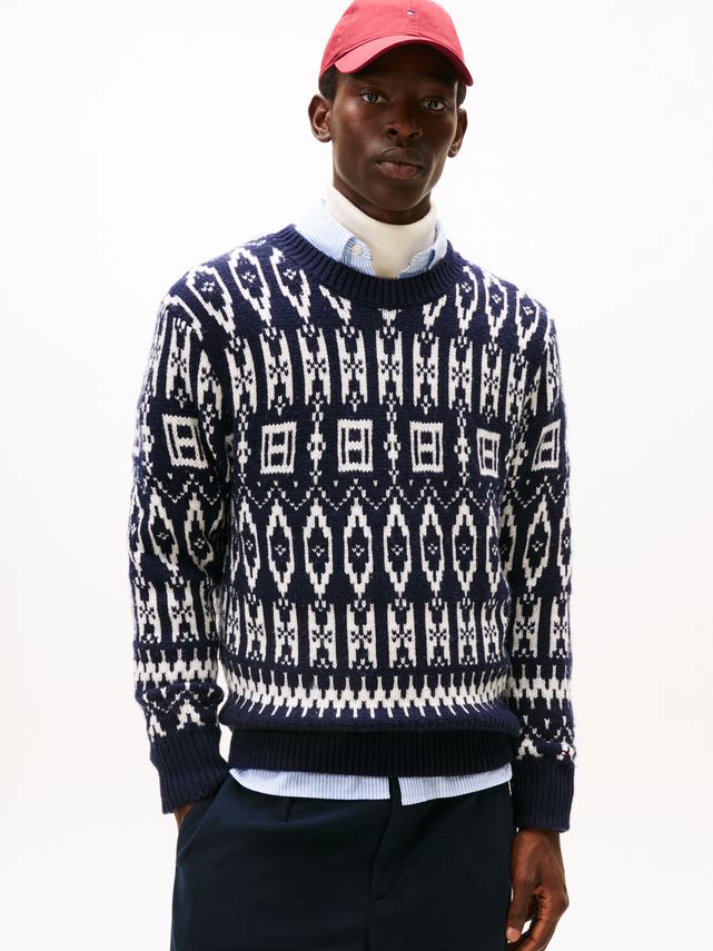 Wool Blend Aop Fairisle Crew fra Tommy Hilfiger