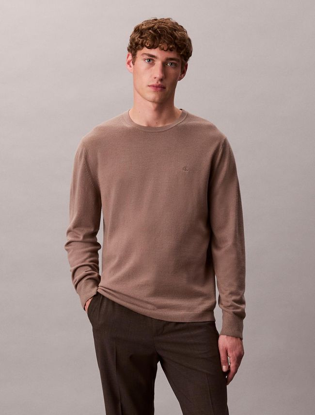 Ls 100% Merino Crew 14gg fra Calvin Klein