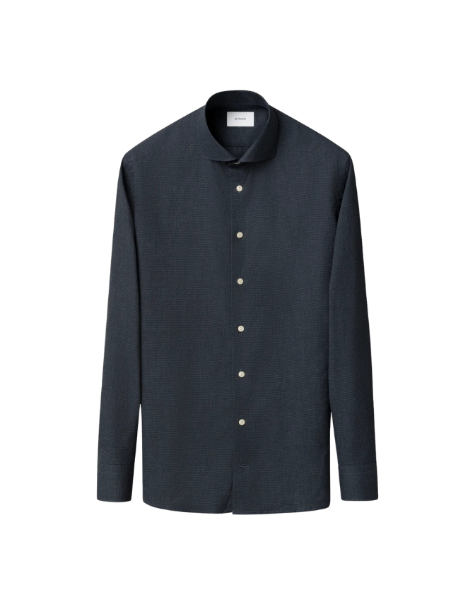Micro Check Signature Flannel Shirt fra Eton