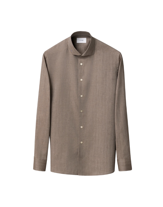 Solid Signature Flannel Shirt fra Eton