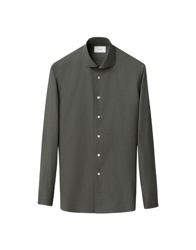 Solid Signature Flannel Shirt fra Eton