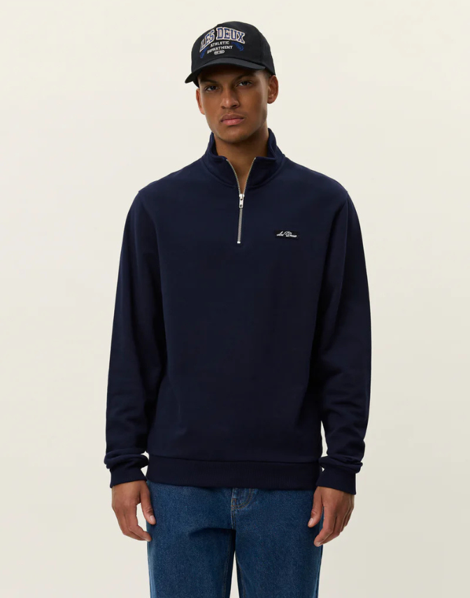 Patch Half Zip Sweatshirt fra Les Deux
