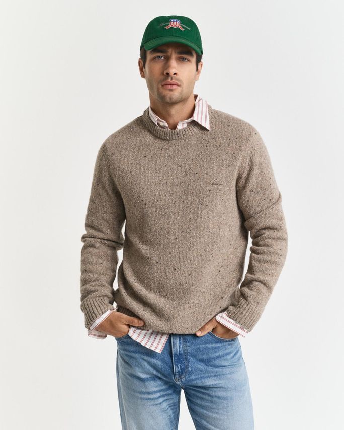 Wool Blend Neps C Neck fra Gant