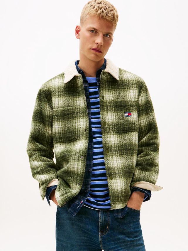 Tjm Check Teddy Overshirt Ext fra Tommy Jeans