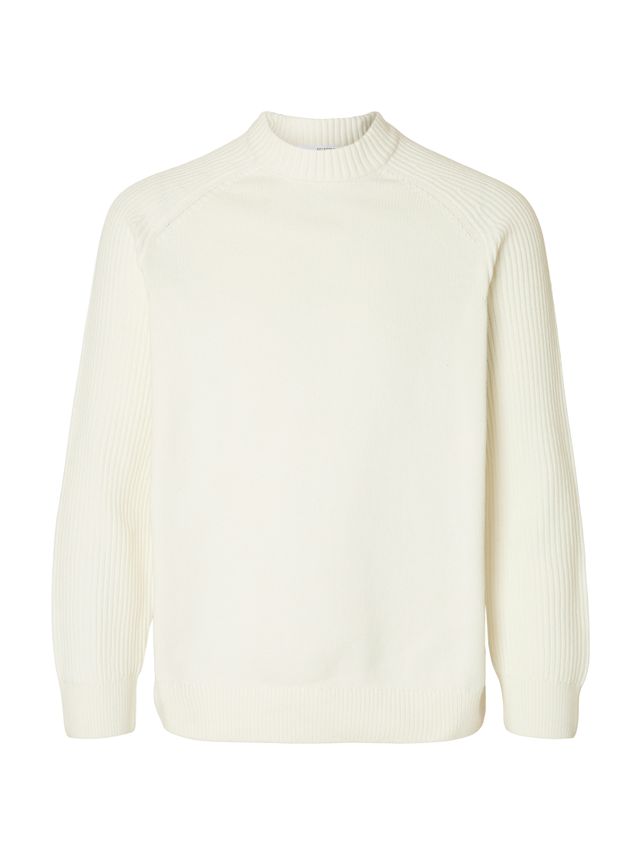 Slhdereck Ls Knit Relaxed Rib Mock fra Selected