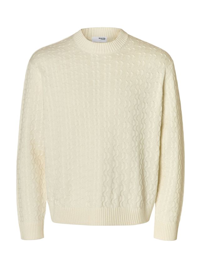 Slhphilip Ls Knit Relaxed Crew Neck fra Selected
