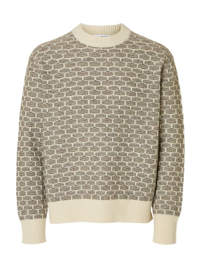 Slhkeith Ls Knit Relaxed Crew Neck fra Selected