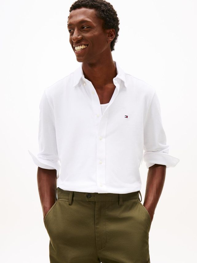 Knit Pique Featherweight Shirt fra Tommy Hilfiger