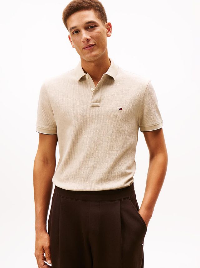 Seersucker Reg Polo fra Tommy Hilfiger
