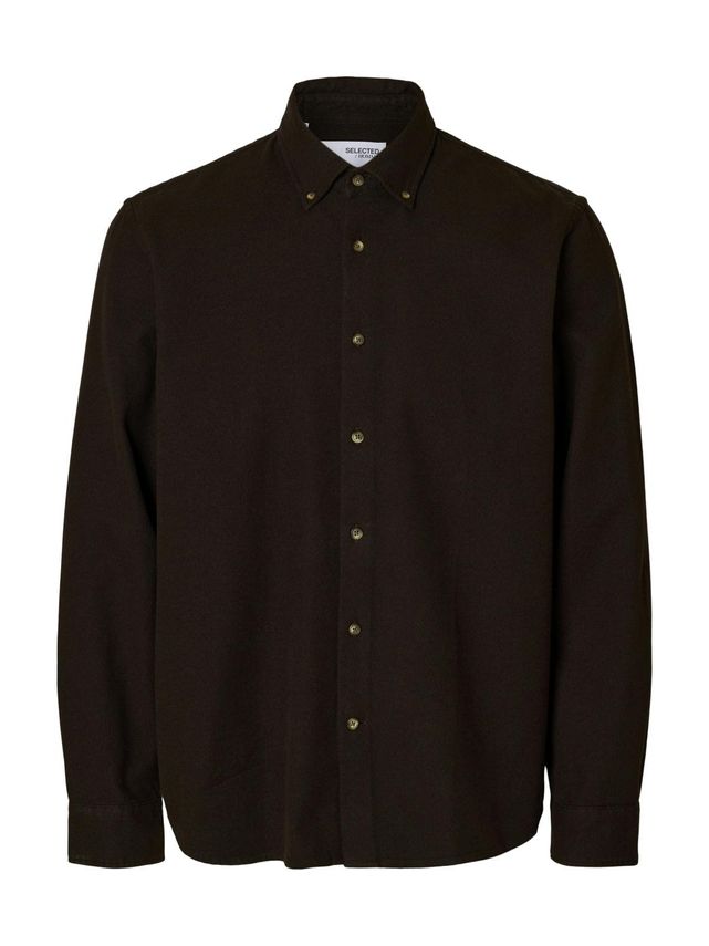 Slhregnoah Mix Bdwn Ls Shirt Camp fra Selected