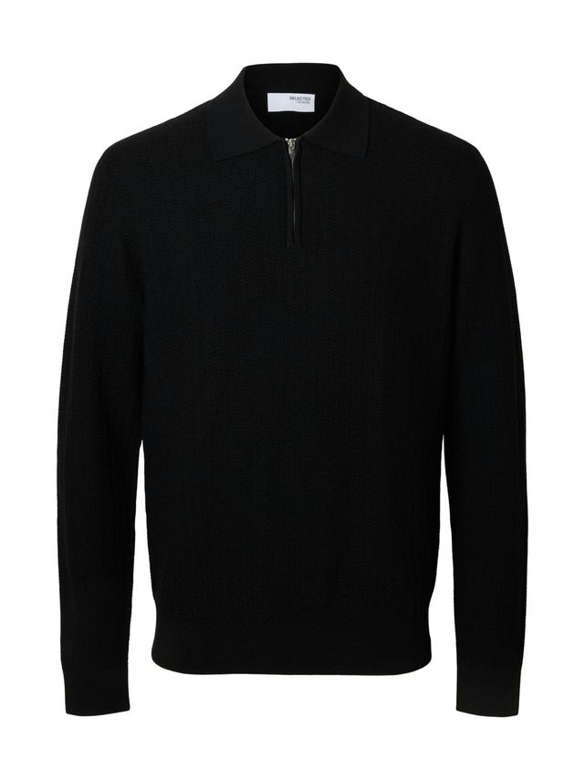 Slhcran Ls Knit Structure Half Zip fra Selected