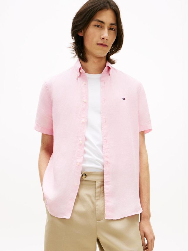 Pigment Dyed Linen Rf Shirt S S fra Tommy Hilfiger