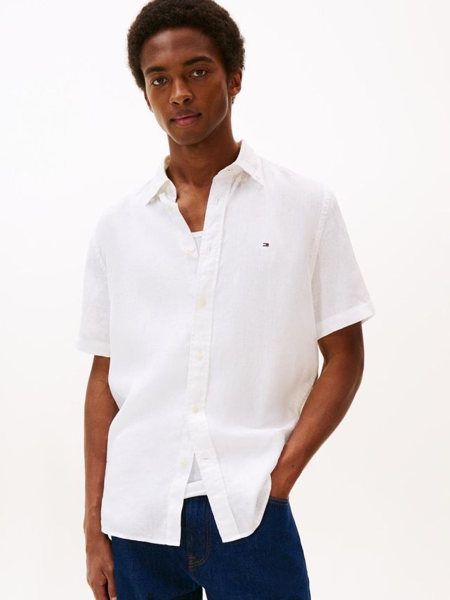 Pigment Dyed Linen Rf Shirt S S fra Tommy Hilfiger