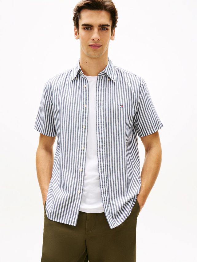 Linen Blend Bengal Stp S S Rf fra Tommy Hilfiger