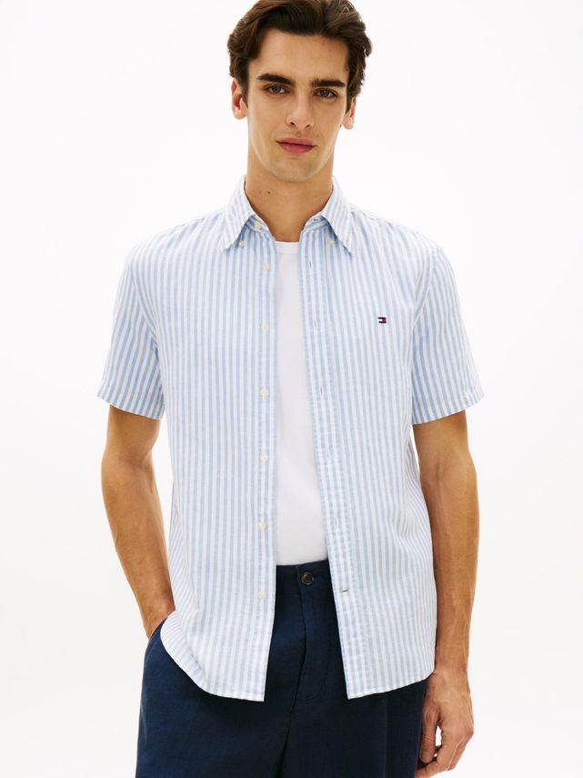 Linen Blend Bengal Stp S S Rf fra Tommy Hilfiger