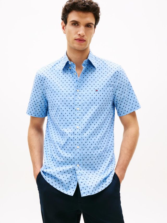 Flex Poplin Prt Rf Bd S S fra Tommy Hilfiger