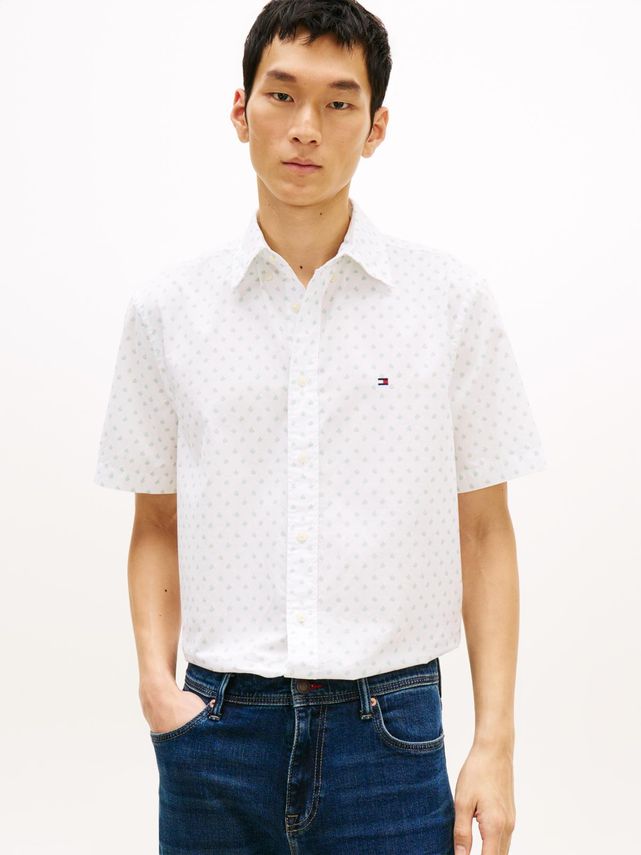 Flex Poplin Prt Rf Bd S S fra Tommy Hilfiger