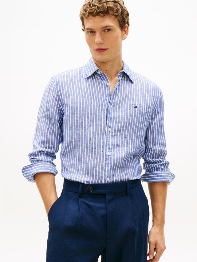 Linen Bengal Stripe Rf Shirt fra Tommy Hilfiger