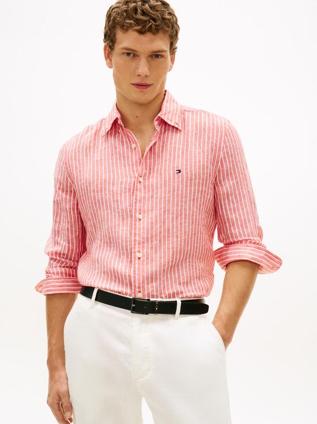 Linen Bengal Stripe Rf Shirt fra Tommy Hilfiger