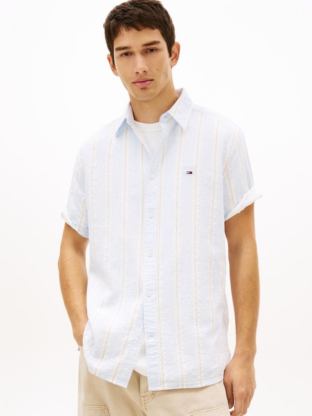 Tjm Reg Seersuckr Ptrn Shirt Ext fra Tommy Jeans