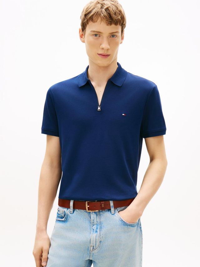 Interlock Zip Reg Polo fra Tommy Hilfiger