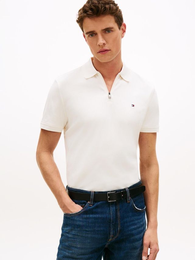 Interlock Zip Reg Polo fra Tommy Hilfiger