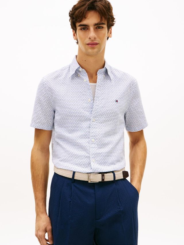 Linen Blend Prt Ss Shirt fra Tommy Hilfiger