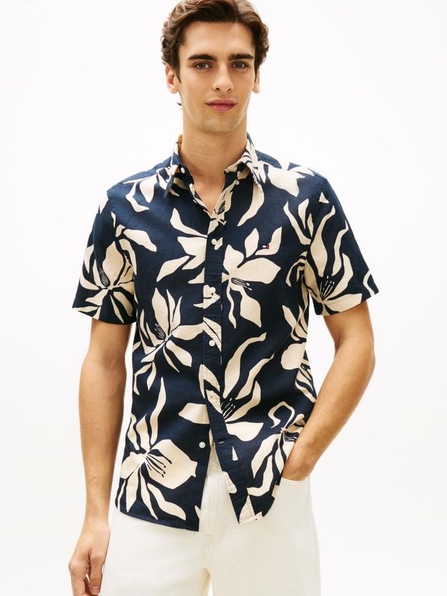 Linen Blend Flower Prt S S fra Tommy Hilfiger