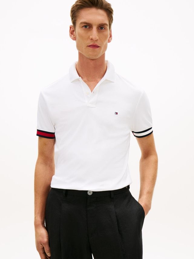 Rwb Cuff Liquid Cotton Slim Polo fra Tommy Hilfiger