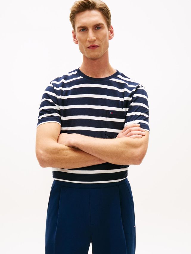 Ess Reg Fit Stripe Pocket Tee fra Tommy Hilfiger