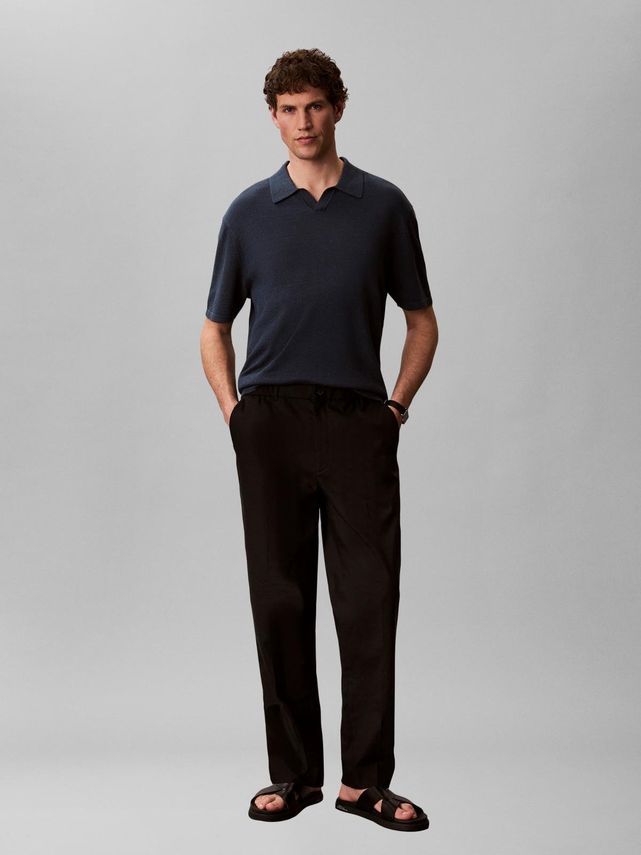 Ss Linen Blnd Johnny Swtr 12gg fra Calvin Klein