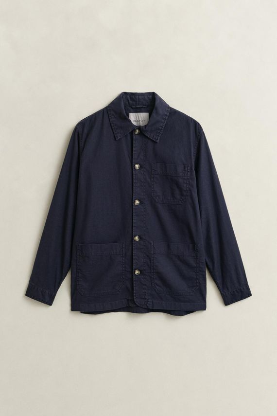 Reg Cotton   Linen Overshirt fra Gant